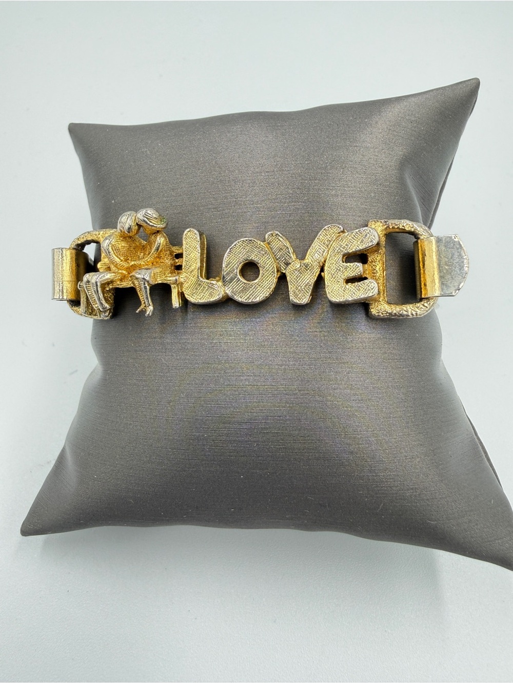 Gold 'LOVE' Decorative Accent Bracelet Pillow Ornament